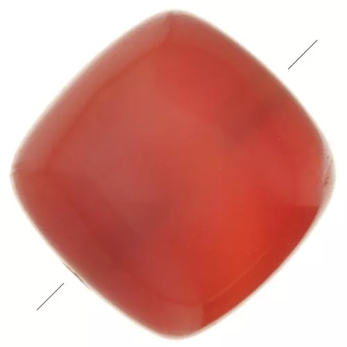 Perle plate carrée 8 mm en pierre gemme teintée - Onyx Rouge x1