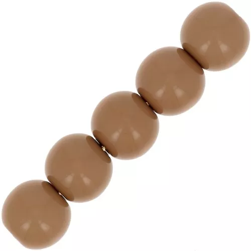 Perles en résine opaques 6 mm Marron clair x10