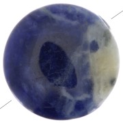 Perle plate ronde - palet - 8 mm en pierre gemme - Sodalite x1