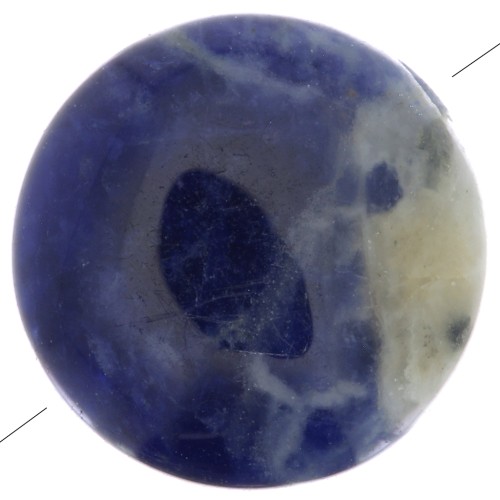Perle plate ronde - palet - 8 mm en pierre gemme - Sodalite x1