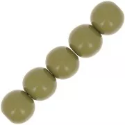 Perles en résine opaques 6 mm Kaki x10