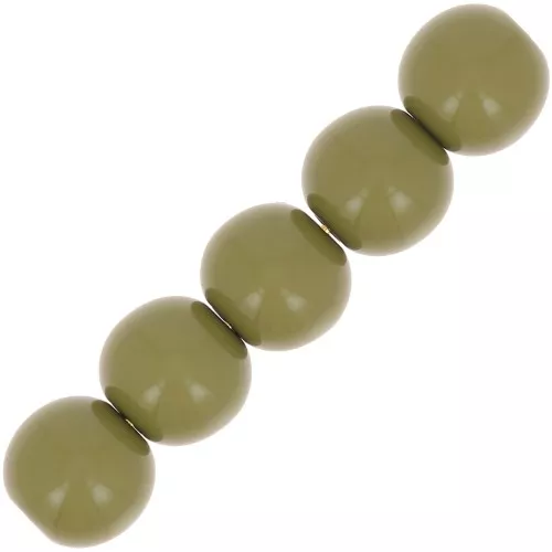 Perles en résine opaques 6 mm Kaki x10