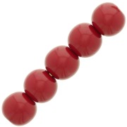 Perles en résine opaques 6 mm Rouge foncé x10