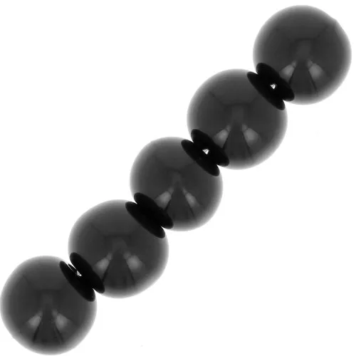 Perles en résine opaques 6 mm Noir x10