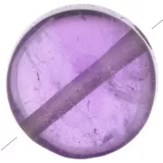 Perle plate ronde - palet - 8 mm en pierre gemme - Amethyste x1