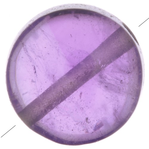 Perle plate ronde - palet - 8 mm en pierre gemme - Amethyste x1