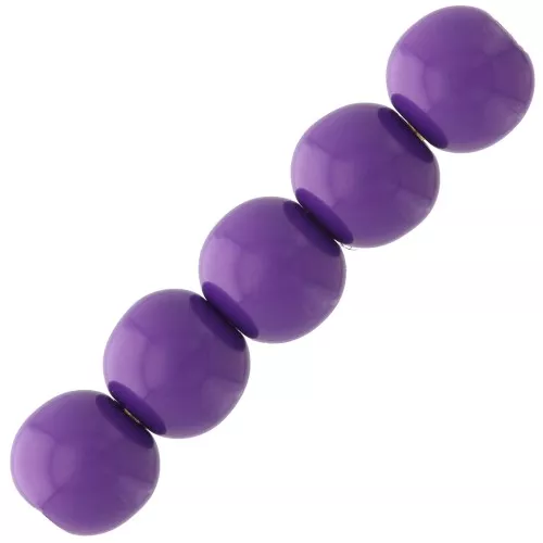 Perles en résine opaques 6 mm Violet x10