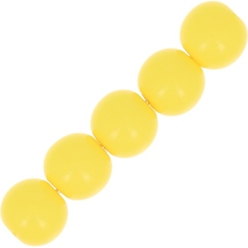 Perles en résine opaques 6 mm Jaune x10