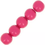 Perles en résine opaque 6 mm Fuchsia x10