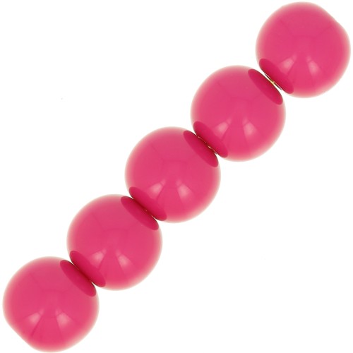 Perles en résine opaque 6 mm Fuchsia x10