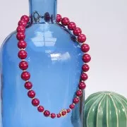 Perles en résine opaque 6 mm Fuchsia x10