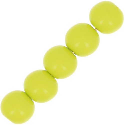 Perles en résine opaques 6 mm Vert Anis x10