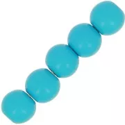 Perles en résine opaques 6 mm Turquoise x10