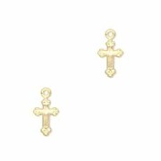 Breloques Croix 13 mm Gold filled (Or laminé)  x2