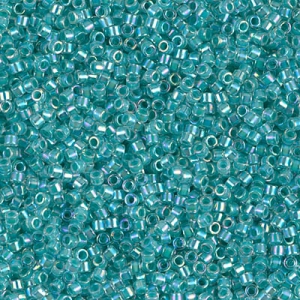 Miyuki Delica 11/0 DB0079 - Turquoise Green Lined Crystal AB x8g