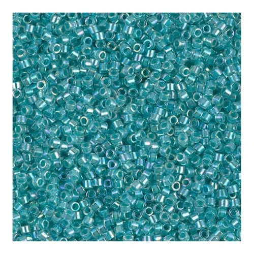 Miyuki Delica 11/0 DB0079 - Turquoise Green Lined Crystal AB x8g
