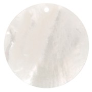 Pendentif rond plat 25 mm en nacre x1|raw }}