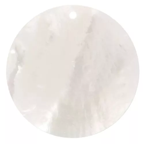 Pendentif rond plat 25 mm en nacre x1