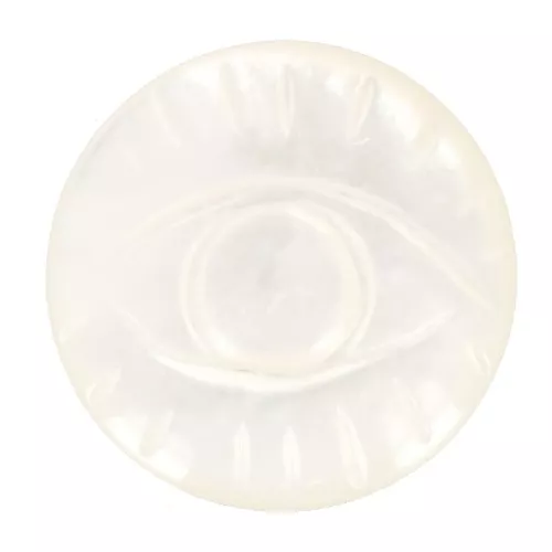 Cabochon rond gravé oeil 16 mm en nacre x1