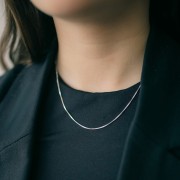 Tour de cou chaîne maille Vénitienne 1 mm - Argent 925 x41 cm
