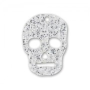 Pendentif Tête de mort 23 mm Argenté pailleté x1