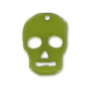 Pendentif Tête de mort 23 mm Olivine x1