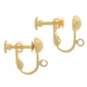 Clips d'oreille à vis - Doré à l'or fin x2