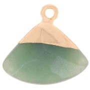 Pendentif triangle facetté 18x19 mm imitation gemme Labradorite - Doré x1|raw }}