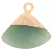 Pendentif triangle facetté 18x19 mm imitation gemme Labradorite - Doré x1