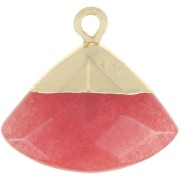Pendentif triangle facetté 18x19 mm imitation gemme Cornaline - Doré x1|raw }}