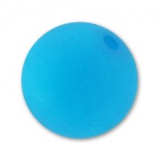 Perle ronde Polaris Dépolie 14 mm Bleu Fluo x1