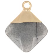 Pendentif losange facetté 21x16 mm imitation gemme Pyrite - Doré x1|raw }}