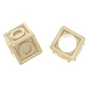 Perle lettre alphabet cube 5 mm avec gros trou - O - Argent 925 Doré à l'or fin x1|raw }}
