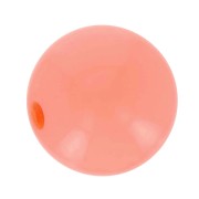 Perle en résine opaque 10 mm Coral Fluo x1