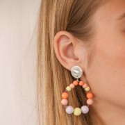 Perle en résine opaque 10 mm Coral Fluo x1