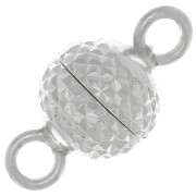 Fermoir boule diamantée aimanté 6.5 mm - Argent 925 x1