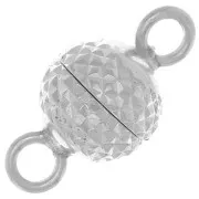 Fermoir boule diamantée aimanté 6.5 mm - Argent 925 x1