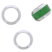 Perle rondelle 6x3.8 mm gros trou avec liseré de couleur - Argent 925 - Vert x1|raw }}