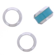 Perle rondelle 6x3.8 mm gros trou avec liseré de couleur - Argent 925 - Bleu clair|raw }}