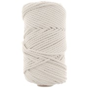 Bobine de cordon en coton pour macramé 3 mm - Ecru x 50m
