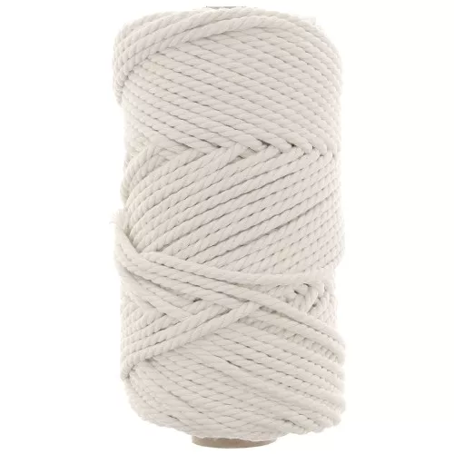 Bobine de cordon en coton pour macramé 3 mm - Ecru x50m