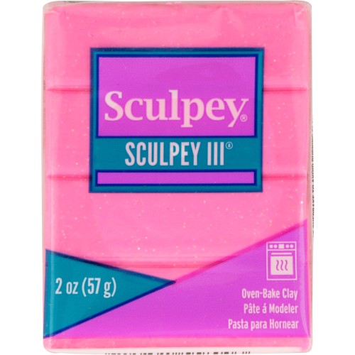Pâte Sculpey III 57 gr - Pink Glitter (n°558)
