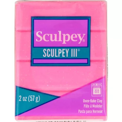Pâte Sculpey III 57 gr - Pink Glitter (n°558)