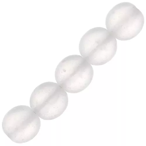 Perles rondes en verre recyclé tchèque 8 mm - Crystal Mat x20