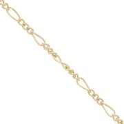 Chaîne maille figaro alternée (1x3) 1.6 mm en Gold filled (or laminé)  x 50 cm