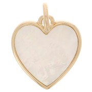 Pendentif coeur nacre 19x14 mm - Plaqué Or 3 microns x1