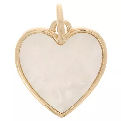 Pendentif coeur nacre 19x14 mm - Plaqué Or 3 microns x1