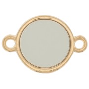 Intercalaire rond résine époxy - vitrail - 11 mm Doré à l'or fin - Marron x1|raw }}