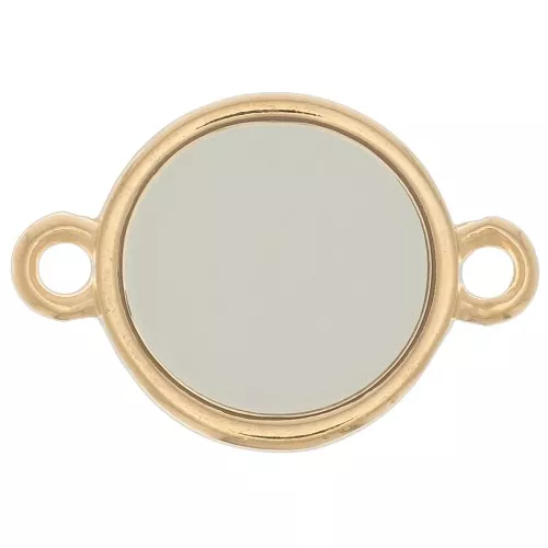 Intercalaire rond résine époxy - vitrail - 11 mm Doré à l'or fin - Marron x1