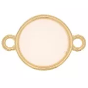 Intercalaire rond résine époxy vitrail - 11mm Doré à l'or fin - White Opal x1